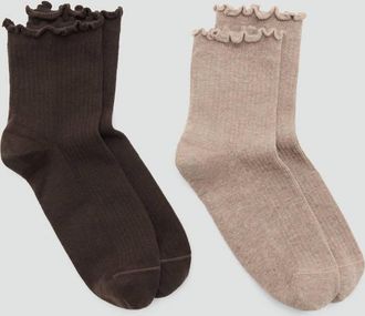 Mango Pack 2 calzini cotone cioccolato - Donna - Taglia unica - MANGO
