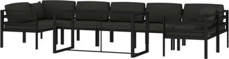vidaXL Set Muebles De Jard&iacute;n 8 Pzas Y Cojines Aluminio Gris Antracita Vidaxl