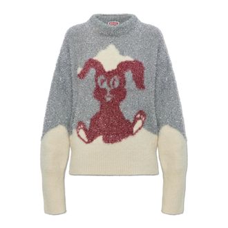 Kenzo Dames, Truien, Grijs, Maat: M Wol