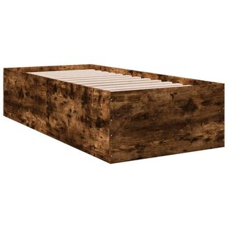 Berkfield Home Modern Bed Frame without Mattress Smoked Oak 90x190 cm Single in Brown
