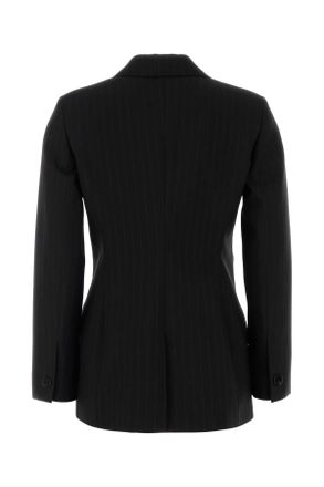 Gucci Womens Embroidered Wool Blazer Black T Wooldomestic Buffalo Giacche E Gilet