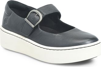 B&oslash;rn Mira Mary Jane Platform Sneaker in Black Leather at Nordstrom, Size 9.5