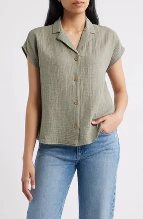 Beach Lunch Lounge Lexi Gauze Top in New Laurel at Nordstrom, Size X-Large