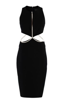 Cushnie et Ochs Faux Pearl Trimmed Cut-out Dress Size S