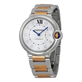 Cartier Pre-owned Cartier Ballon Bleu Silver Dial Steel and 18kt Rose Gold Unisex Watch WE902031