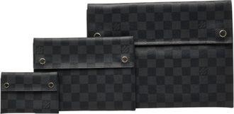 Louis Vuitton Black Leather Clutch Bag Pouch (Pre-Owned)