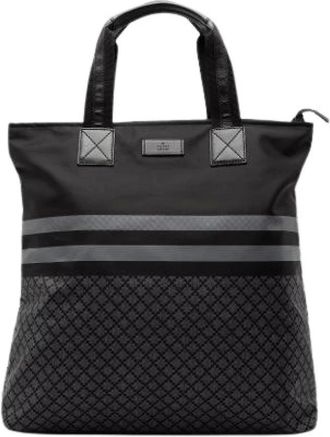 Gucci Pre-owned Tote Bags, female, Black, Size: ONE SIZE Pre-owned Printed Nylon Tote