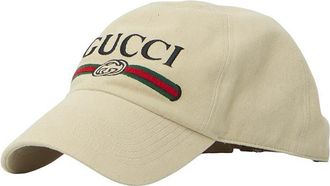 Gucci Beige GG Logo Baseball Cap