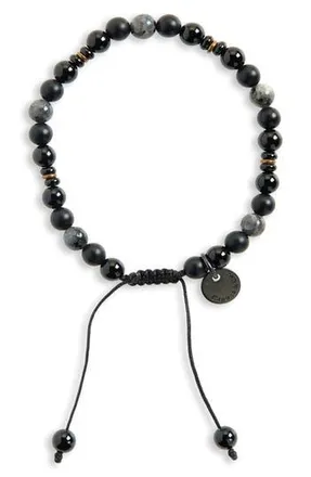 Caputo & Co. Mens Aura Gemstone Slider Bracelet in Black Labradorite at Nordstrom Rack
