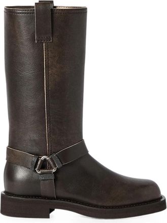 Brunello Cucinelli Brown Leather Monili Boots
