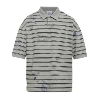 VETEMENTS Tops, Heren, Grijs, XS, Katoen, Katoenen Poloshirt