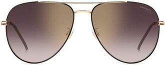 Carrera 60mm Gradient Pilot Sunglasses in Gold Burgundy/Gdsp Bursf at Nordstrom