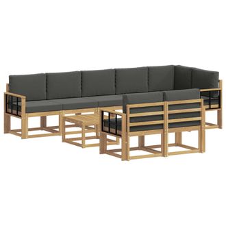 vidaXL Conjunto De Sof&aacute;s De Exterior 9 Pcs Blanco Y Antracita Vidaxl