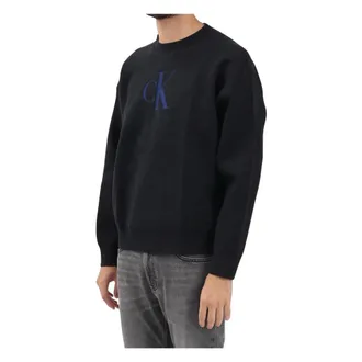 Calvin Klein Jeans Heren, Sweatshirts & Hoodies, Zwart, Maat: XL Katoen
