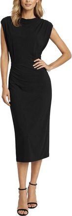 Tash + Sophie Side Ruched Midi Dress