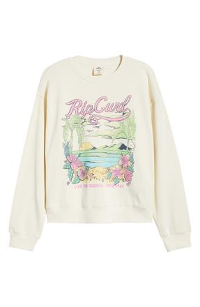 Rip Curl Saloon Relaxed Graphic Sweatshirt in Bone at Nordstrom, Size Xx-Small