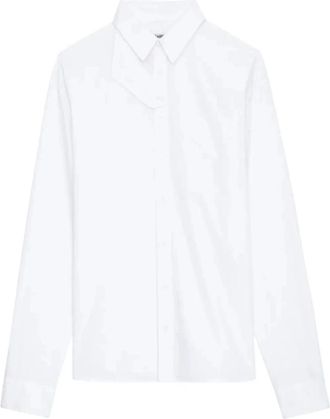 Zadig&Voltaire Overhemden, Dames, Wit, M, Leer, Tyrone Pop Shirt