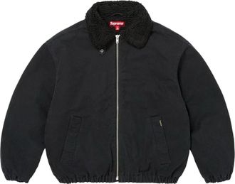 SUPREME FW26 Faux Shearling Lined Bomber Jacket Black FW25J42-BLK