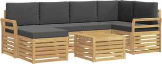 vidaXL Conjunto De Sof&aacute;s De Exterior 7 Uds. Blanco Y Antracita Vidaxl