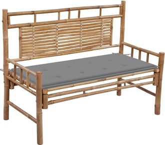 vidaXL Banco De Jard&iacute;n Con Coj&iacute;n Bamb&uacute; 120 Cm Vidaxl