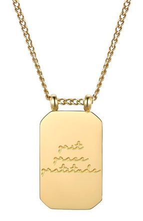 Mantra Grit Grace Gratitude - Necklace in Yellow Gold at Nordstrom