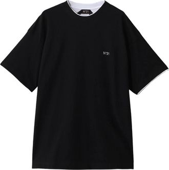 N&deg;21 T-Shirt - Heren - T-shirts - Zwart - L - Katoen - Tops
