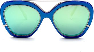 Irresistor Blue La Isla Bonita Bold Oversized Geometric Sunglasses