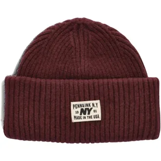 Penn & Ink Penn&Ink N.y, Accessoires, Dames, Rood, ONE Size, Wol, Rode Beanie Muts voor Stijlvolle Winter