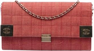 Chanel Pre-owned Vierkante Gewatteerde Denim Schoudertas - Dames - Vintage Clutch - Rood - ONE Size - Denim - Vintage