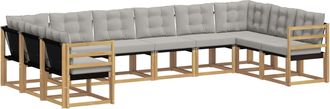 vidaXL Conjunto De Sof&aacute;s De Exterior 10 Uds. Blanco Y Gris Claro Vidaxl
