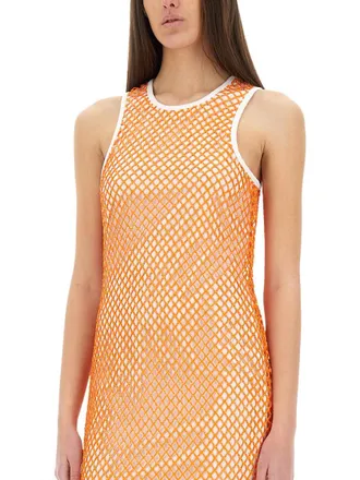 Moschino Mesh and Sequin Dress - Orange