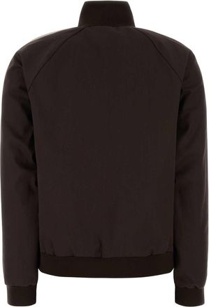 Miu Miu Womens Contrast-Stripe Cotton Jacket Black