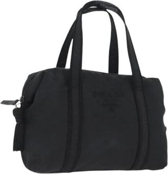 Prada Pre-owned Weekend Bags, female, Black, Size: ONE SIZE Pre-owned Nylon Hand Bag