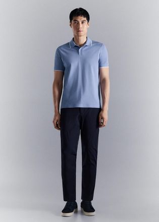 Mango Polo piqu&eacute; comfort stretch blu porcellana - Uomo - XXL - MANGO MAN