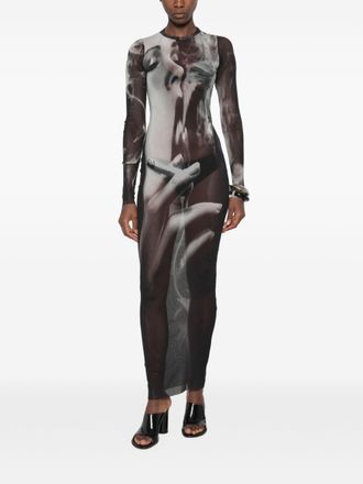Jean Paul Gaultier Long Dress The Smoking Women Black Polyamide