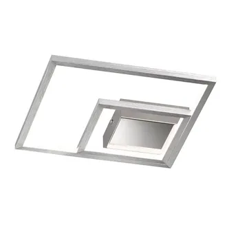 Wofi Leuchten Plafoniera Led Lampada Da Soffitto A 3 Fiamme Luce Da Soggiorno Moderna, Argento Moderno, 1x Led 12w 1100lm 3000k, Lxlxh 30x30x5,5 Cm Wofi 9487.02.63.