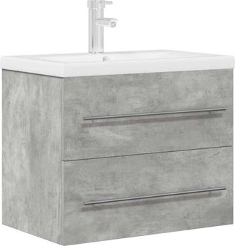 vidaXL 2 Piece Bathroom Furniture Set Concrete Grey Engineered Wood vidaXL