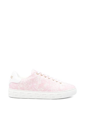 Versace Pink Barocco Greca Floral Pattern Sneakers