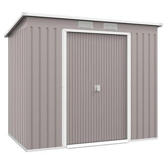 OUTSUNNY Cobertizo de jard&iacute;n 213x130x172 cm gris claro