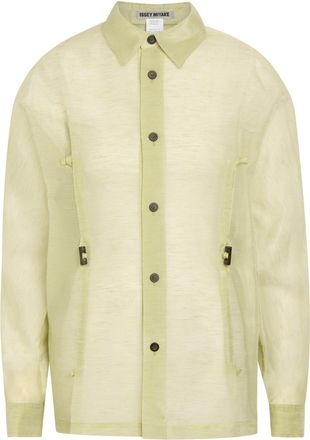 Issey Miyake Drawstring Organza Shirt - Olive - 2