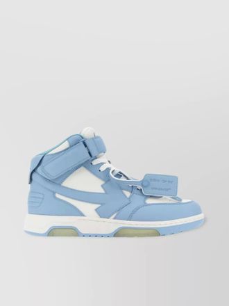 Off-white leather high-top sneakers
