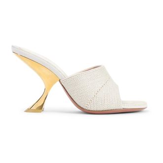 Amina Muaddi Chique Sandalen in Nude & Neutrals - Dames - Muiltjes - Beige - 36 EU - Katoen - Schoenen