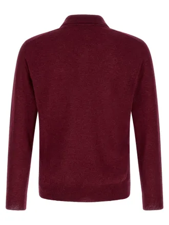 Zanone Cashmere Knit Polo Shirt - Burgundy