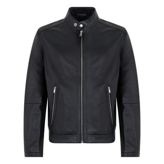 HUGO BOSS H-Mansell 5 Jas - Heren - Leren en Su&egrave;de Jassen - Zwart - L - Leer - Jassen
