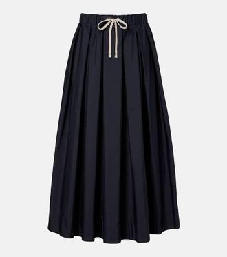 Max Mara Pineta pleated cotton midi skirt
