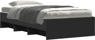 vidaXL Estructura De Cama Madera De Ingenier&iacute;a Negra 75x190 Cm Vidaxl