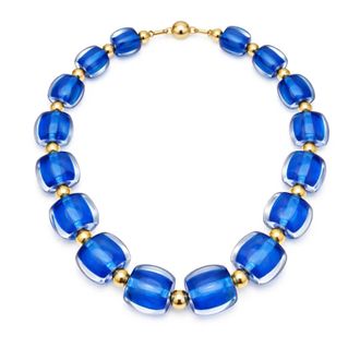 Gold & Honey Womens For After Hours Beaded Lucite Necklace In Lapis