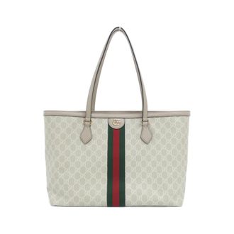 Gucci Beige White Gg Supreme Leather Shoulder Bag Tote Bag (Pre-Owned)