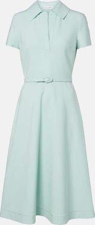 Oscar De La Renta Belted wool-blend midi dress