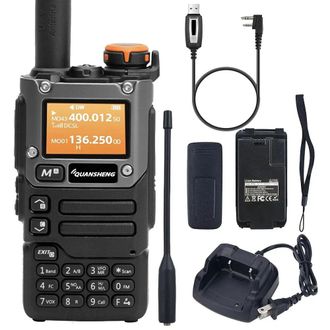 OEM Uvk5(8) Walkie Talkie Am/fm/dtmf De 200 Canales Con Carga Tipo C, Recepci&oacute;n De Tres Frecuencias, Con Cable De Programaci&oacute;n Usb